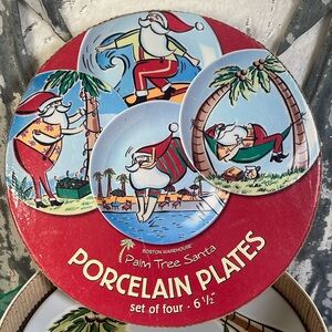 Vintage Boston Warehouse tropical 🏝️ santa plates